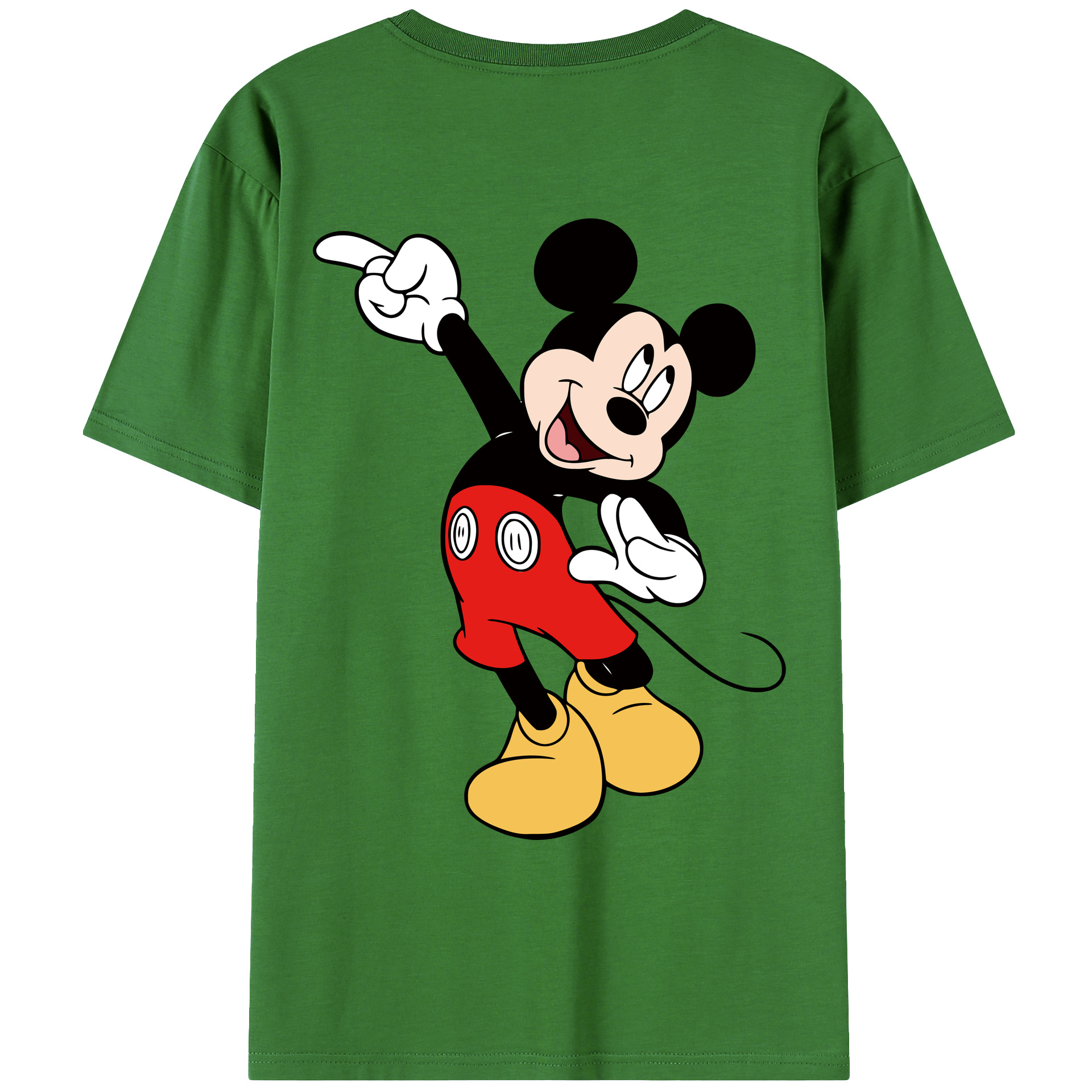 ミッキーマウス Mickey Mouse レディース半袖Tシャツ(バックプリント)
